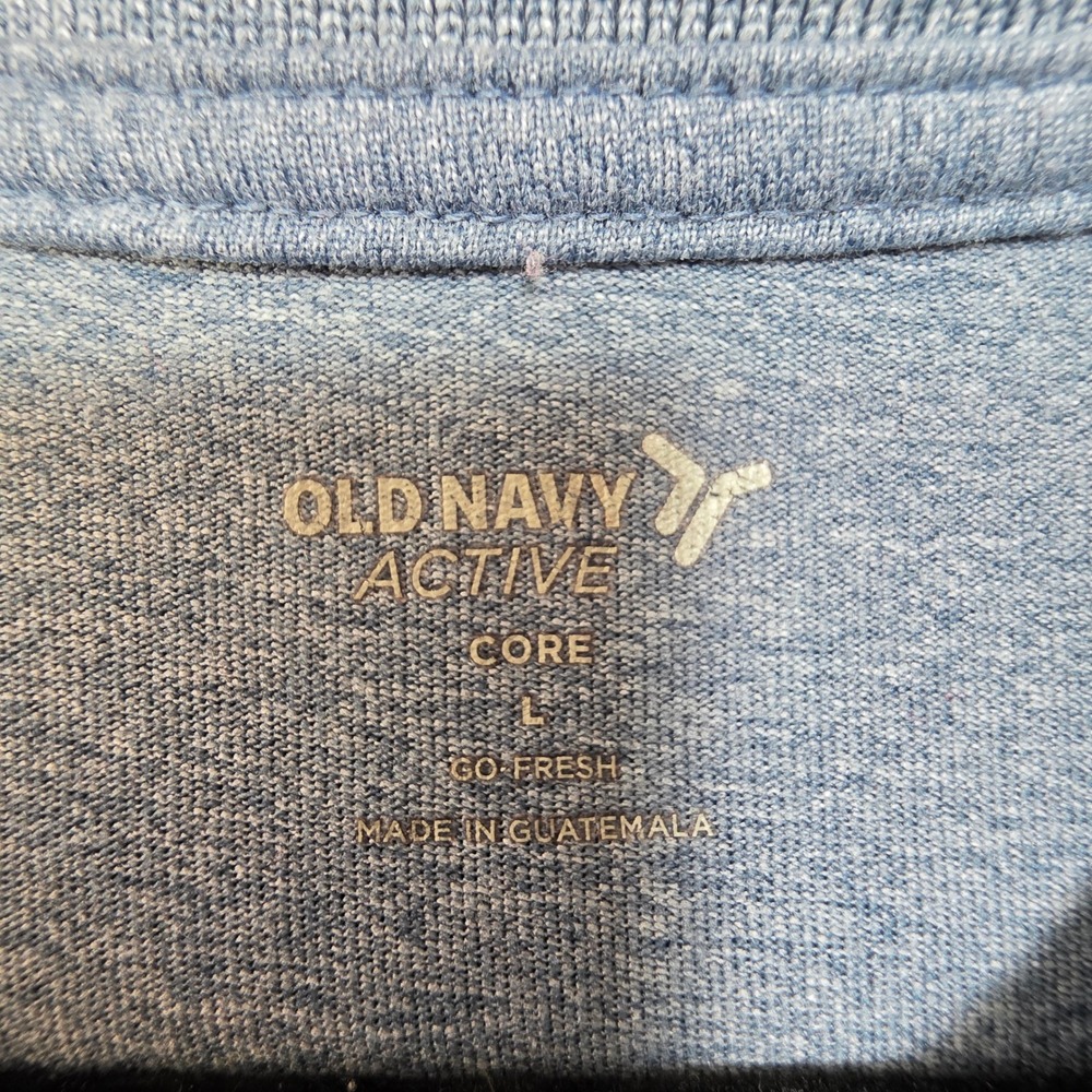 Old Navy Active Core Mens Large Blue Heathered Short Sleeve Polo Shirt Go Fresh - Picture 2 of 8